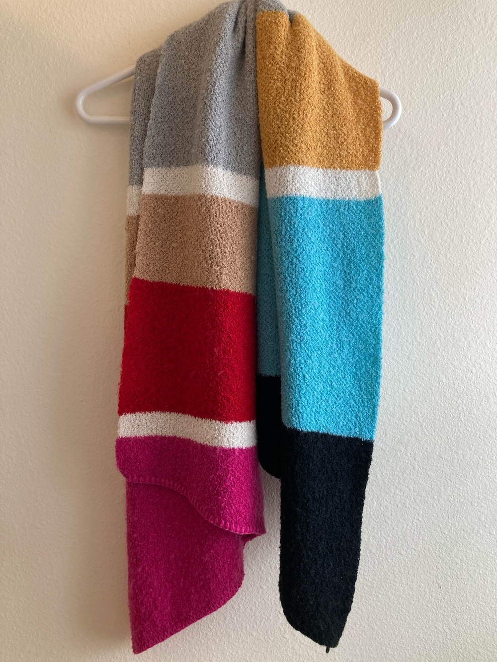 Mixit Marled Knit Color Block Scarf Thick Winter Scarf OS